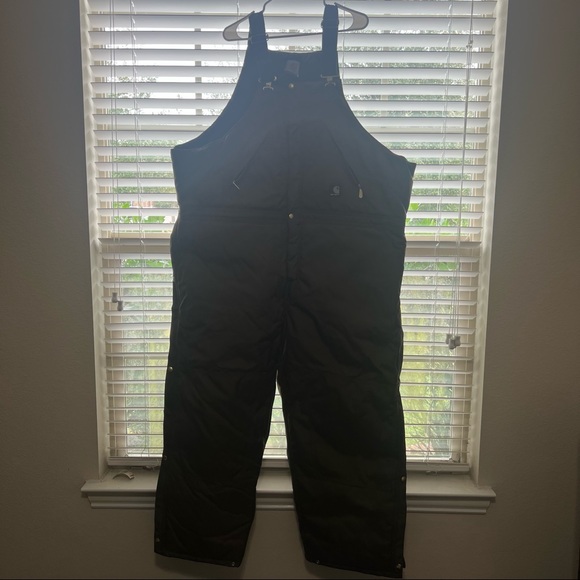 Carhartt Arctic Zip Front Bib-Overall Quilt Lined Size 50x30 Brown Model R33 - Picture 11 of 14